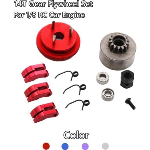 HIINST 2020 NEW HOT Clutch Bell 14T Gear Flywheel With Bearing Shoe For 1/8 HSP RC Car Engine