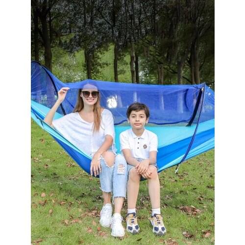 Camping hammock with mosquito net portable outdoor parachute hammock swing sleeping hammock camping supplies