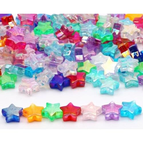 Colorful Mix Acrylic Spacer Beads Loose10mm Star Beaded For Jewelry Making Handmade Diy Charm Necklace Bracelet Accessories