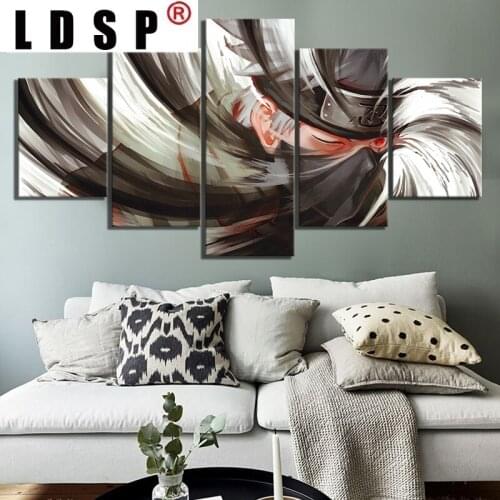 LDSP 5 Panels Cartoon Anime Canvas Painting Modular Artwork Print Poster Wall Art Picture Modern Home Decor Living Room Unframed
