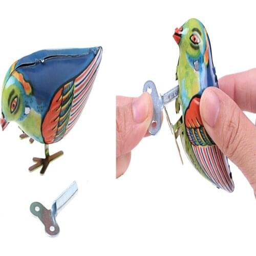 Fashion Vintage Wind-Up Magpie Bird Pecking Tin Toys For Children Mechanical Toy For Kids