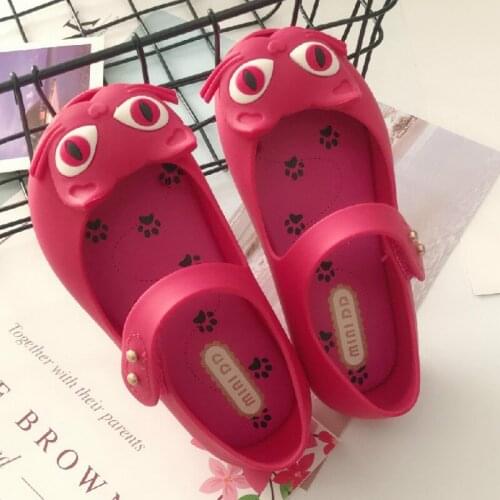 New Fashion Jelly Shoe Kids Toddler Girls Sandals Mini Melissa Little Girl Shoes Beach Hole Round Toe Flat Heels Fisherman