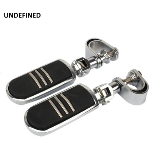 Motorcycle Highway Pegs Streamline Adjustable Foot Pegs Mount Clamp For Honda Harley Suzuki 1-1/4" Engine Guard 32mm Crash Bar