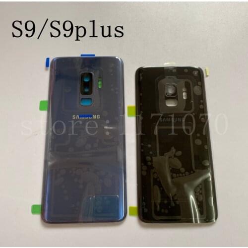 Original SAMSUNG Galaxy S9 Plus S9+G965 G965F S9 G960 SM-960F Glass Back Battery Housing Repair Cover Rear Door Case Replacement