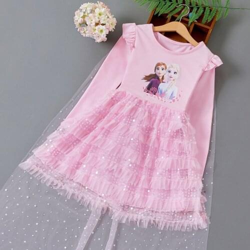 Autumn Kids Dresses for Girls Frozen Elsa Princess Costume with Cloak Teen Children Party Birthday Outfits Spring Vestidos