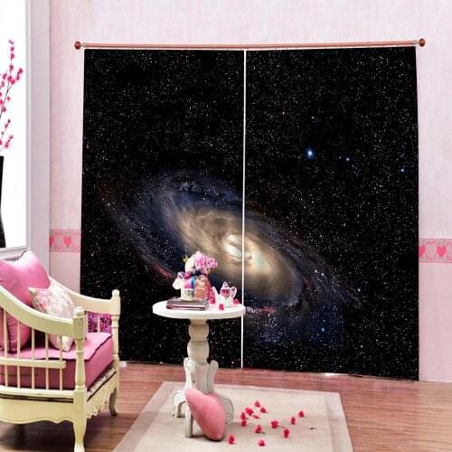 Custom Sky Night Vortex Stars Astronomical Printed Window Curtain For Living room Bedroom Blackout Window Drapes Decor Sets