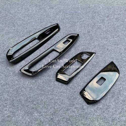 Right Hand Drive For Honda Fit Jazz GR 2020 2021 ABS Interior Door Armrest Window Switch Lift Regulator Cover Trim Car Accessory