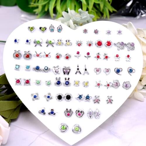 36pairs Fashion Mix Style Rhinestone Crystal Flower Stud Earrings Set for Women Girls Child earrings Tredny Party Jewelry