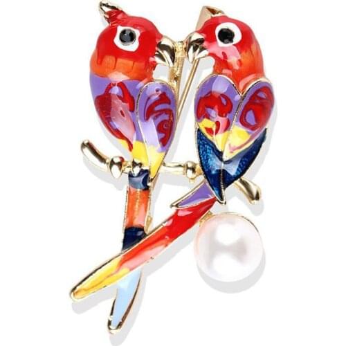 Brand new cute parrot multicolor fashion rhinestone brooch