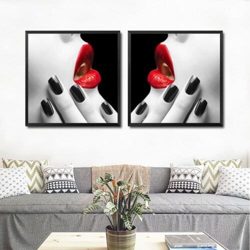 Modern Sexy Beauty Colorful Lip Red Poster Prints Decorative Painting Wall Art Canvas Cuadros Decoracion Dormitorio Poster