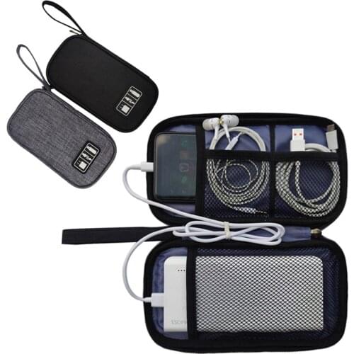 Cable Storage Bag Case Mobile Phone Hard Drive Cords USB Cables Charger Organizer Earphone Zipper Portable Bag