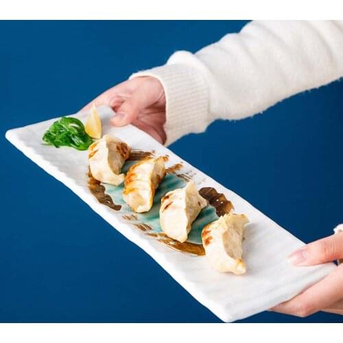 Sushi Plate Japanese Restaurant Ceramic Plate Large Long Plate Sashimi Plate Salmon Plate Creative Dim Sum Plate