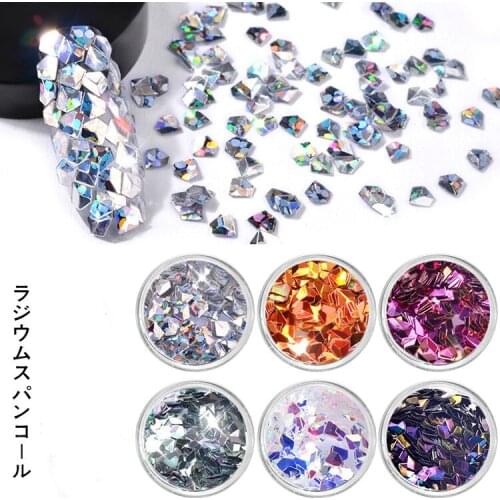 Nail decoration wholesale, diamond sequins, three-dimensional laser colorful sequins 6 color set
