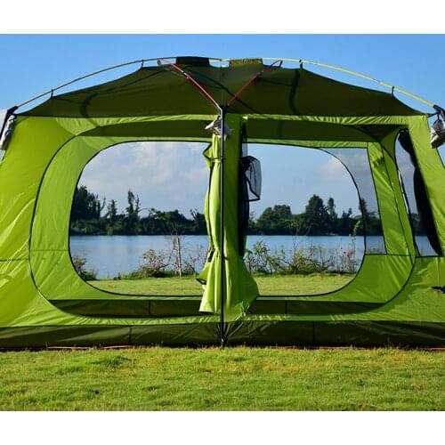 High Quality 8-12 People three rooms and one living room double cold and rainproof warm ultra light outdoor big tent