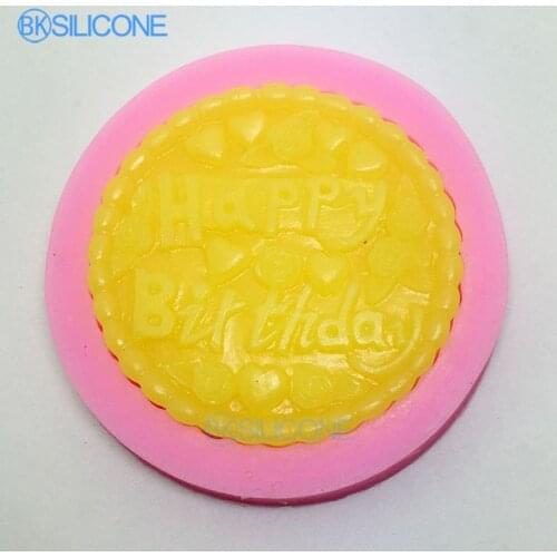 High quality Silicone mould Happy birthday pattern cake mold Handmade soap mold resin clay craft DIY tools