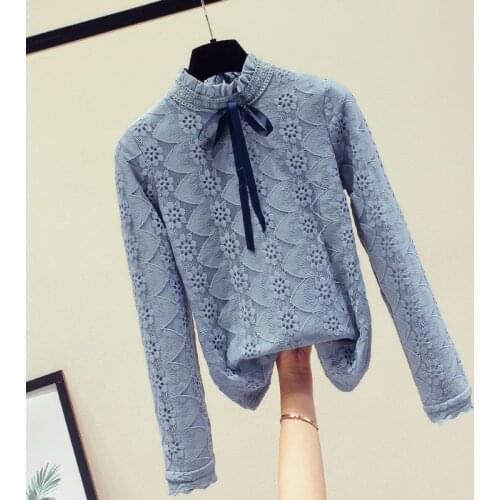2021 Autumn and Winter New Elegant Lace Up Bow Blouse Women Long Sleeve Solid Chiffon Shirt Slim Fit Blusas Plus Size 4XL Y47