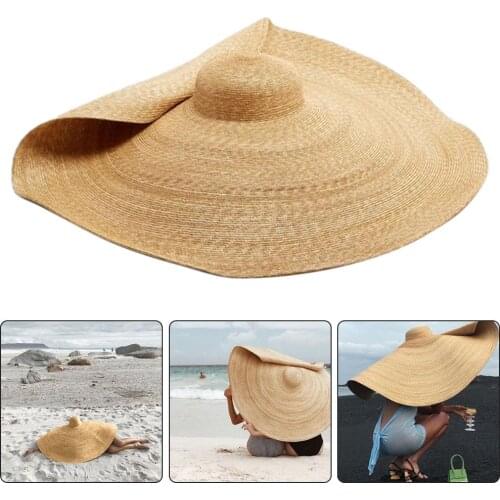 Woman Collapsible Outdoor Travel Beach Oversized Sun Protection Hat Straw Cap Beach Oversized Sun Protection Hat Straw Cap Beach