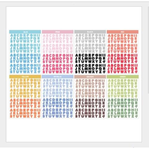 2 sheets/pack Candy color letters numbers plan office school useful sticker DIY planner scrapbooking index lable gift stickers