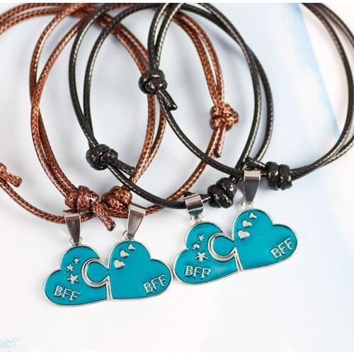 2020New Two-piece Girlfriends Bracelet Splicing Heart-shaped BFF Letter Pendant Men And Women Best Friends Hand Chain Jewelry