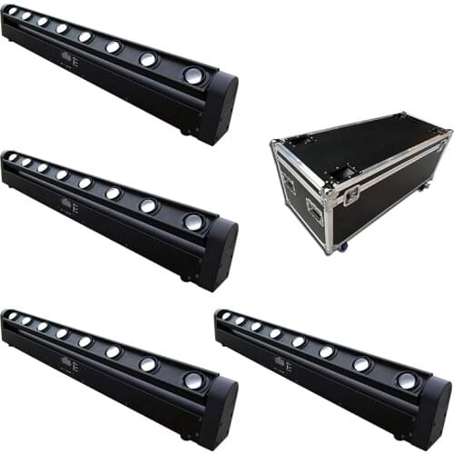 4pcs/lot flight case packed LED eight beam spotlight full color scanning flash colorful lamp bar hall spotlight stage lighting