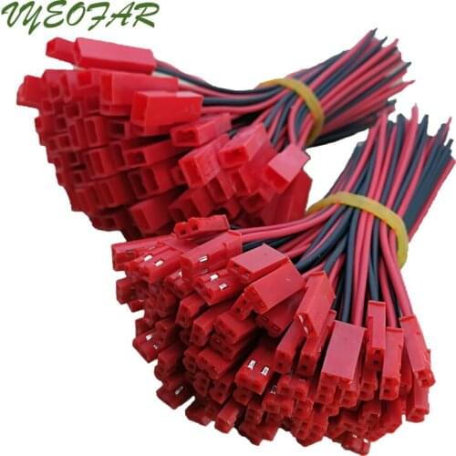 50pair 2 pin jst Connector 2 x 10cm Male female SM Wire cable pigtail for led strip light Driver CCTV connector DIY RC battery