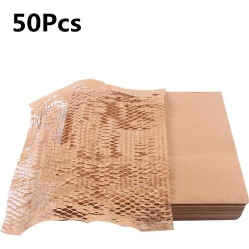 50Pcs Honeycomb Paper Kraft Wrapping Cushioning Wrap Diy Decorative Gift Packing Material Wedding Birthday Party Packaging Paper