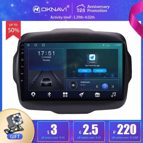 9 Inch 6G 128G Android 10.0 Multimedia GPS Car Radio Stereo For Jeep Renegade 2016 2017 2018 Wireless Carplay Auto Video Player