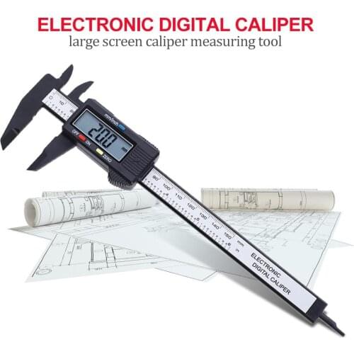 150mm 6inch LCD Digital Ruler Electronic Carbon Fiber Vernier Calipers Gauge Micrometer Measuring Tool Instrument