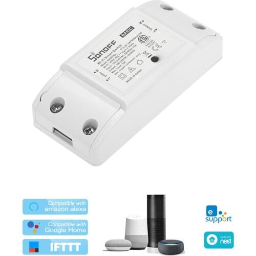 SONOFF Basic Wifi Switch Works with Alexa for Google Home Timer 10A/2200W Wireless Remote Switch for Android/IOS APP Control