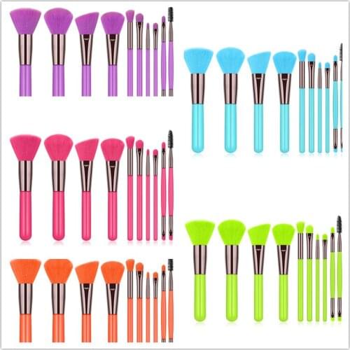 Makeup Brushes 10pcs Professional Powder Foundation Eyeshadow Make Up Brush Set Synthetic Hair Colourful brochas maquillaje