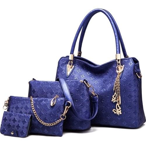 4pcs Women Bag Set Female Four-Piece Shoulder Bag Crossbody Messenger Purse Bag Totes Purse and Handbag