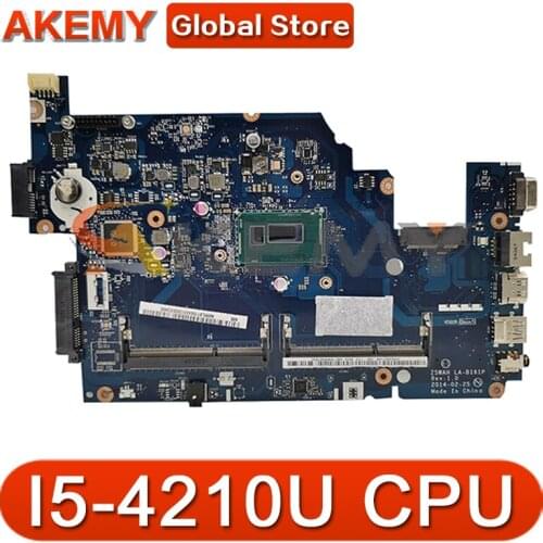 FOR Acer Aspire E5-531 E5-571G Laptop Motherboard Z5WAH LA-B161P Mainboard NBML811004 WITH I5-4210U DDR3 100% Fully Tested