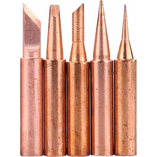 5Pcs 900M-T Soldering Tip Solder Iron Welding Tips Soldering Tools Tip Width 0.5 To 5mm Copper For Electric Soldering Irons