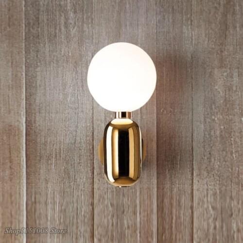 Nordic Glass ball Wall Lights Retro Led Lamp Bedroom bedside lamp Corridor Aisle Bathroom Vintage Loft Decor wall lamp Luminaire
