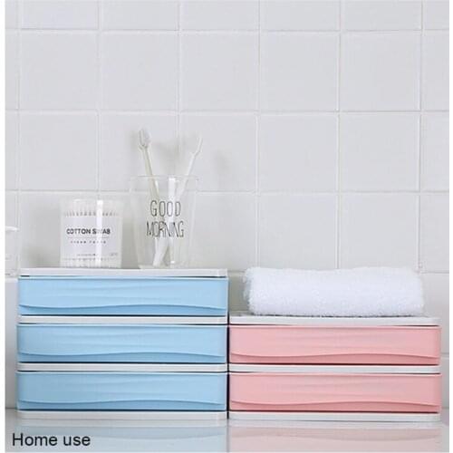 Desktop Cosmetic Storage Box Three Drawers Display Stand Makeup Organizer Case