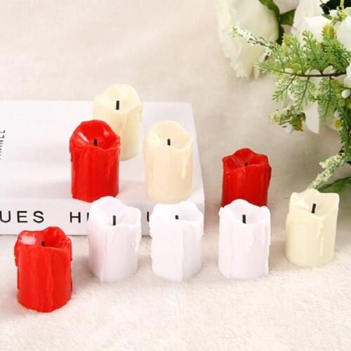 NEW Electronic Candle Lamp LED Creative Night Light 6 Pcs Red/Yellow/White Table Lamps for Birthday Home Decorate Christmas Gift