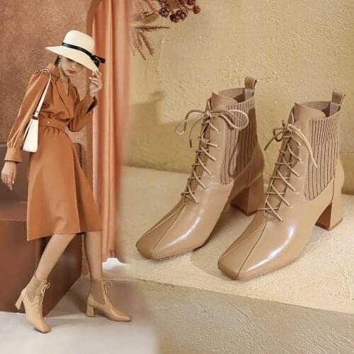 2020 Autumn winter new fashion lace-up single boots personality Martin boots women versatile thin boots X494