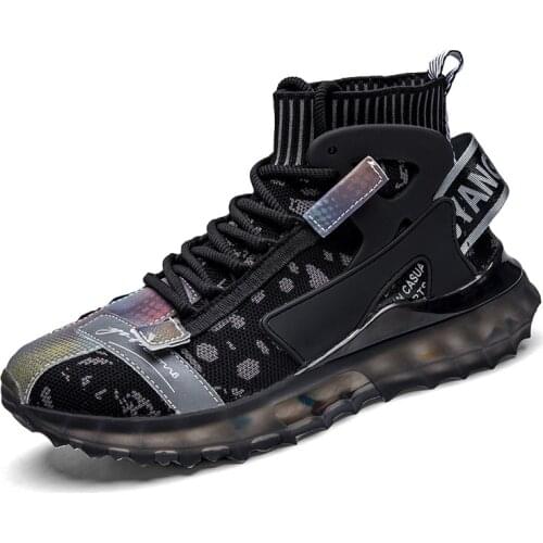 New outdoor leisure sports shoes high-top platform sports running mens shoes trend socks shoes net red Yuanyang tide shoes