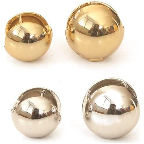 New smooth mirror hollow three-dimensional ball earrings