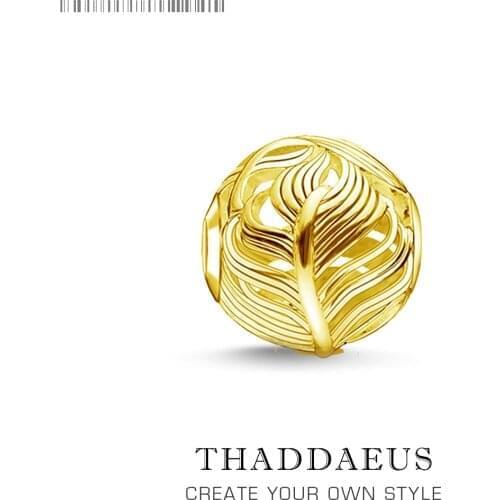 Feather Beads,Gold-color Beads Fits Bracelet Bangles Europe Necklace DIY Gold-color Jewelry Accessories Gift For Women