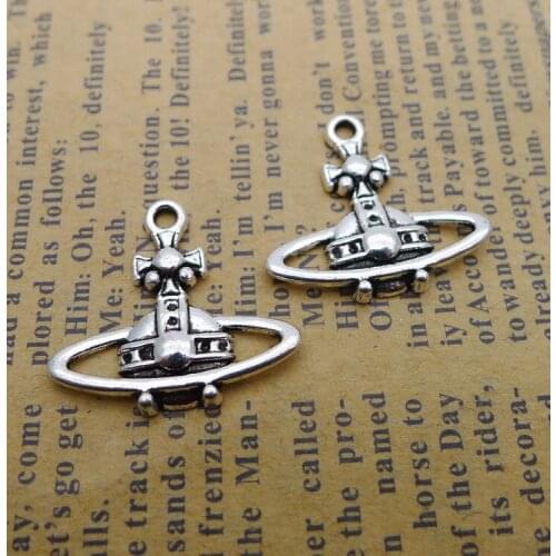 20pcs/Lot 19x21mm Antique Silver Color Artificial Satellite Charms Pendant For Jewelry Making DIY Jewelry Findings