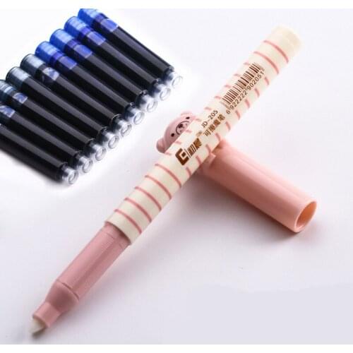 Newly Large Capacity Practise Calligraphy Universal Black Blue Fountain Pen Ink Sac Erasable Student Writing Office Stationery