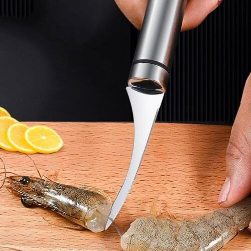 Silver Stainless Steel Shrimp Opener To Shrimp Line Clean Up Shrimp Line Fish Belly Open Shrimp Peeler Shrimp Kitchen Tool