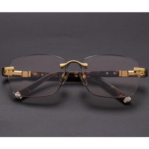 Luxury Glass Sunglasses Ladies Acetate Frame Rimless Sunglasses Men Stone Lens Anti Scratch Brand Designer Vintage Eyewear