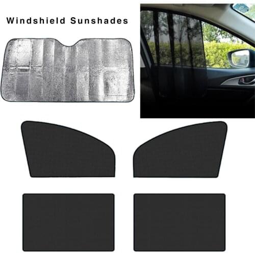 Auto Car Window Sunshade Windshield Front Rear Side Curtain Blind Shade Mesh Insulation Sunscreen Baffle With Telescopic Magnet