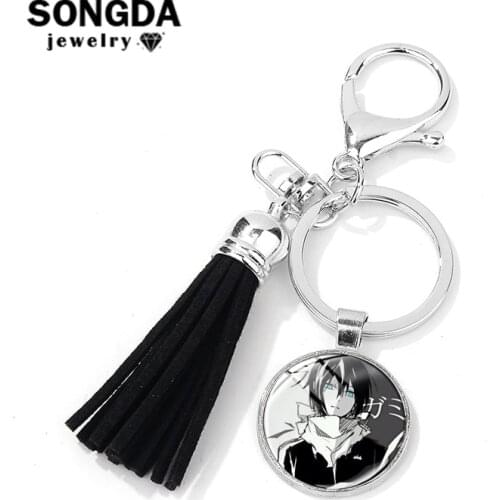 SONGDA Anime Noragami Aragoto Yato Lki Hiyori Yukine Keychain High Quality 3D Printed Glass Art Pendant Tassel Key Chain Holder