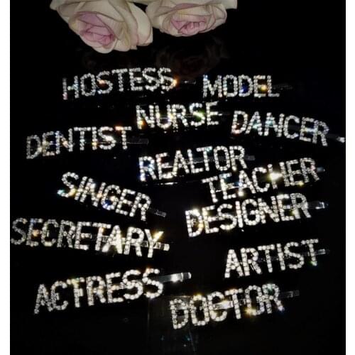 Theme of Professions Word Hairclips "Teacher","Doctor","Nurse","Dentist","Realtor"... Unique High Quality Hair Accessory Gifts