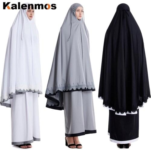 Turkey Namaz Long Khimar Hijab Dress Formal Muslim Prayer Garment Sets Women Abaya Eid Islamic Clothing Jurken Djellaba Abayas