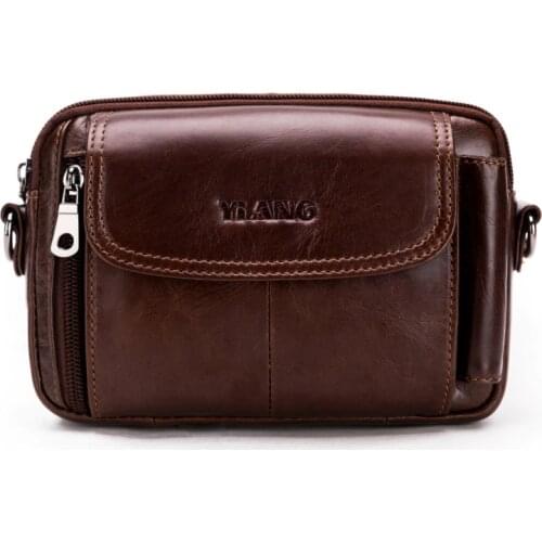 Cowhide Men Leisure Waist Pack Belt Bags Hip Bum Purse Genuine Leather Small CrossBody Fanny Small Messenger Men Shoulder Bags