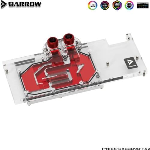 Barrow GPU Water Block For GALAX 3090 / 3080 GAMER OC , 5V ARGB 3PIN AURA SYNC BS-GAG3090-PA
